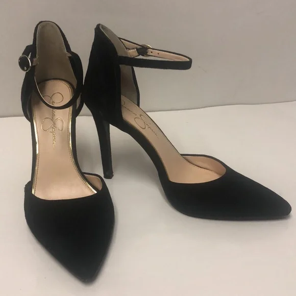 Jessica Simpson Carlette Heel Black Suede pump 8M - Picture 2 of 8